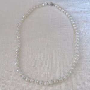 AB pastel iridescent faceted glass beads unique silver tone clasp